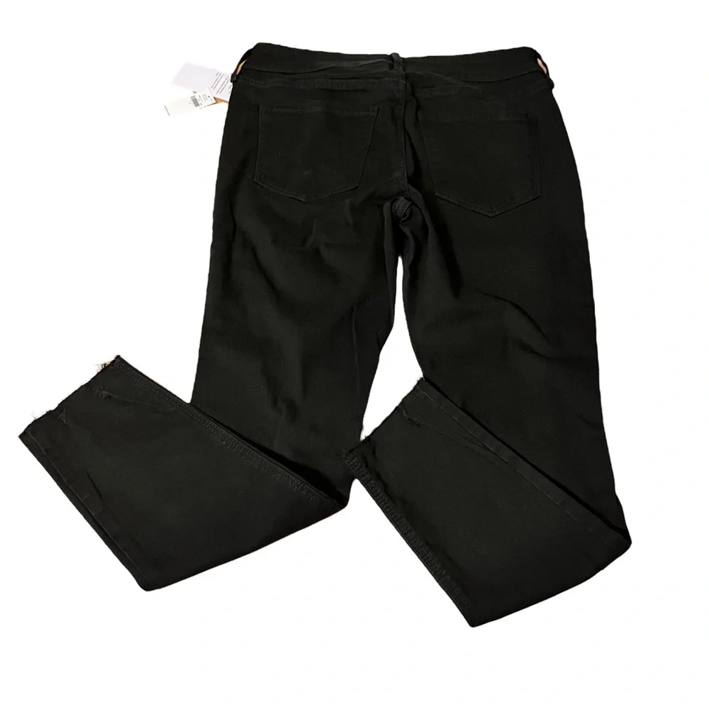 Old Navy Sz 8 Mid Rise Distressed Rockstar Super Skinny Jeans Black Ankle - Picture 7 of 11